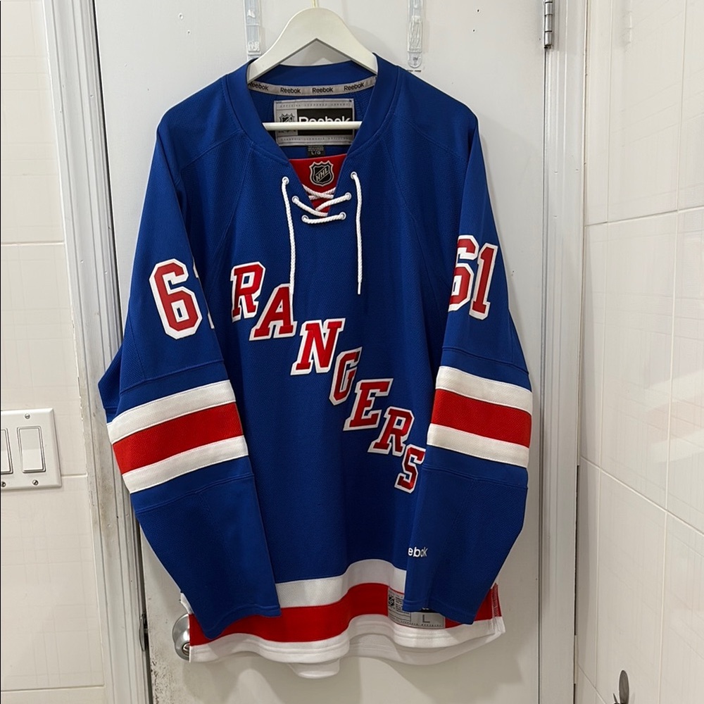 Reebok Blue& Red Rangers RICK NASH JERSEY 🔥 🔥 🏒